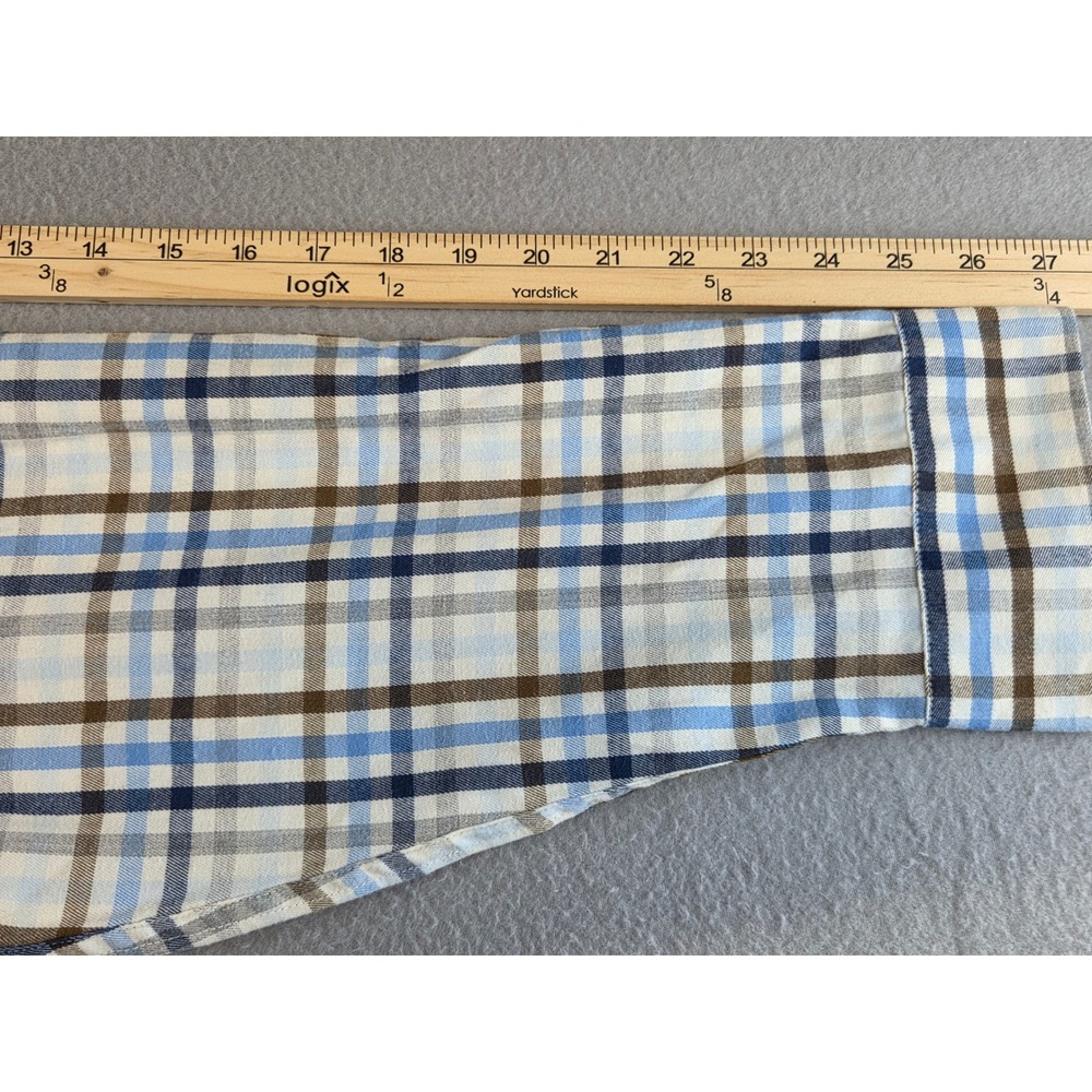 US Polo Assn Blue Brown Plaid Button Down Long Sleeve Preppy Classic 3XL NWT - Picture 3 of 10